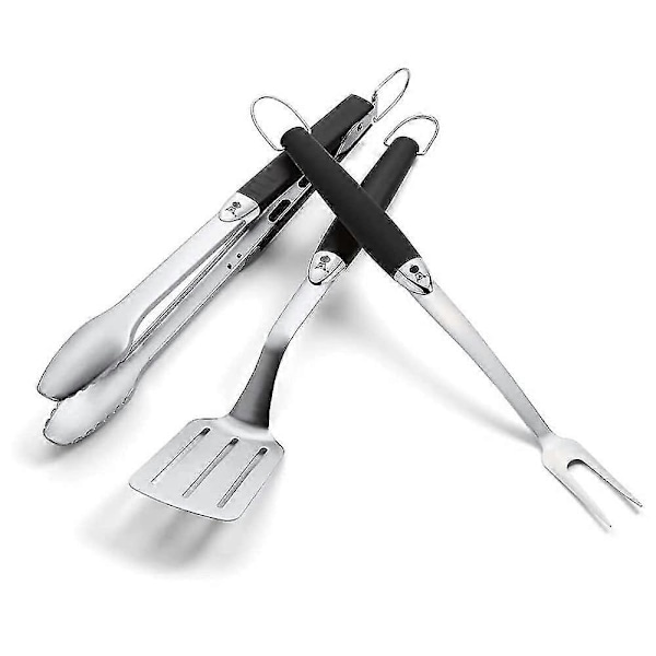 Grilltang 6630 3-delt sett i rustfritt stål for campinggrill