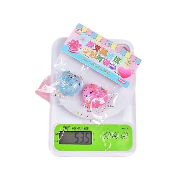 1/2/3 STK Blød Hjerte Squishy Legetøj, Tilfældig Farve Stressaflastende Bold med Glitter & Perler, Sensorisk Fidget til Børn & Voksne, 1 Pakke 2PCS