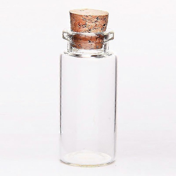 20 stk. Hætteglas Mini Glasflasker med Korkprop Ønskeflasker, Til Bryllupper, Kreationer og Dekoration
