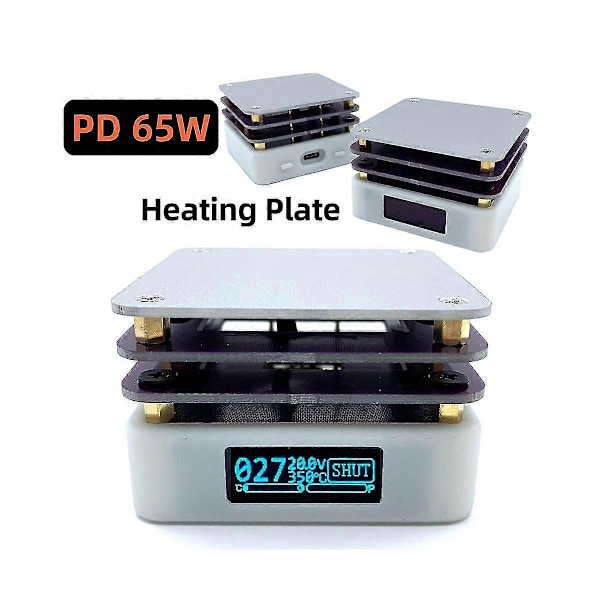 PD 65W Mini Varmeplade Forvarmer OLED Display PCB Board Lodning Opvarmningsplade Reparationsstation Forvarmning