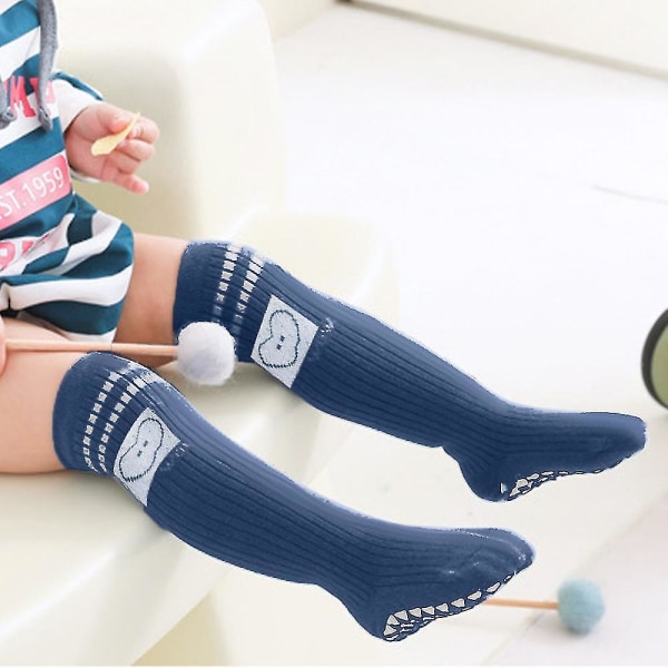 6 paria Pureh Baby polvikorkea sukkia toddler /tytöt liukumattomat sukat raidallinen