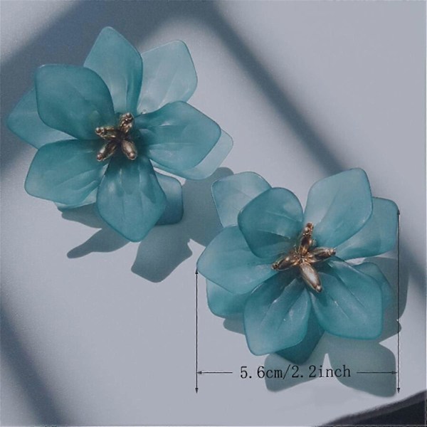 Heyone Mote Bohemske Akryl Store Blomster Øredobber Matte Blomster Dingle Øredobber med Gull Blomsterknopp for Kvinner Jenter Mamma Kjæreste og Venner