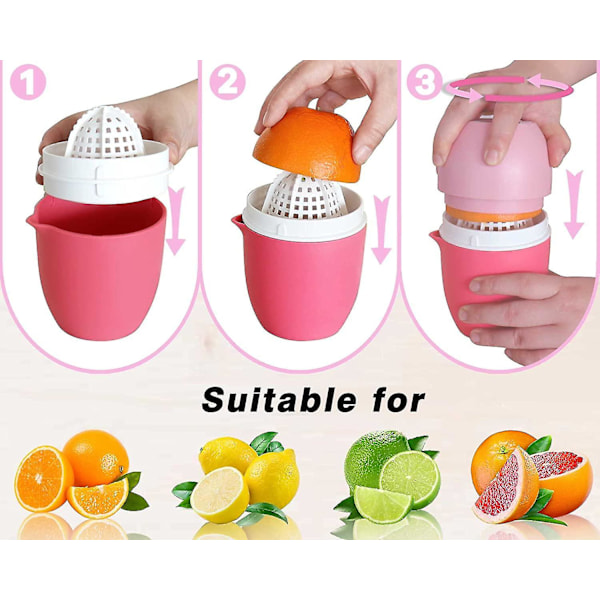 Manuel Citruspresser med Unikt Citronformet Design To Anvendelsesmåder til Forskellige Frugter (pink) 15*10cm Jiujiuso
