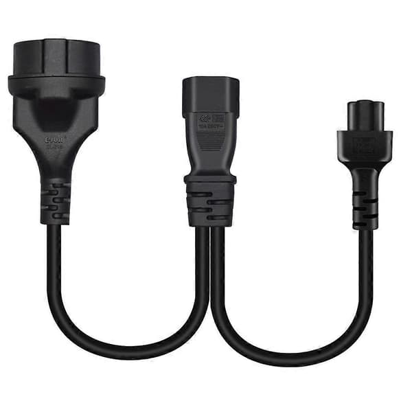 Y-splitter Adapterledning IEC320 C14 Hanstik til C5+EU4.8mm Hun Strømledning