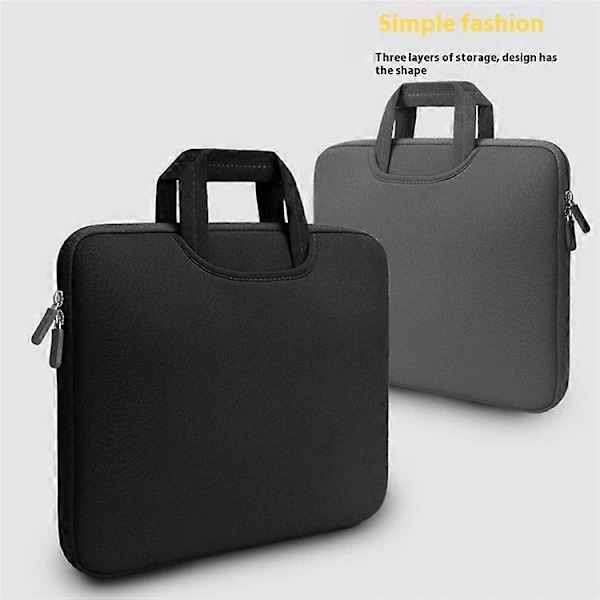 Bærbar Laptopveske Støtsikker Datamaskinveske for 15.6-tommers Notebook Black