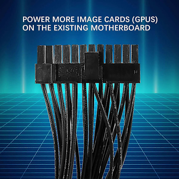 Strömförsörjningssplitter, Dubbel PSU Kabeladapter 24 Pin 20+4 Pin ATX Moderkortsadapter Förlängningskabel
