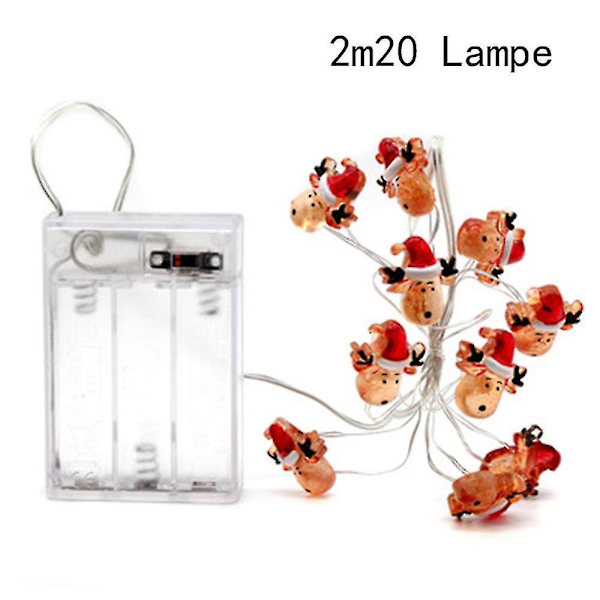 2m 20 Led Batteridriven Jul Fairy String Lights Dekor, Älg