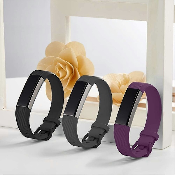 Yhteensopivat rannekkeet Fitbit Alta ja Fitbit Alta HR -laitteille, 3 kpl pehmeitä silikonirannekkeita Fitbit Alta HR -rannekkeille turvallisella metallisoljella miehille ja naisille