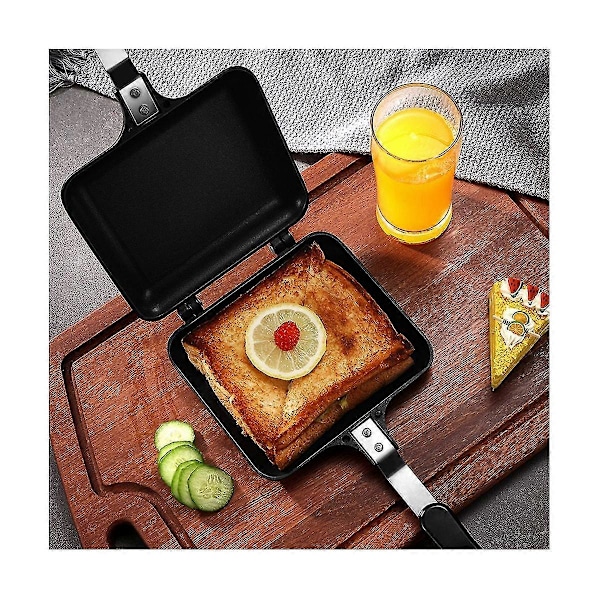 Dobbeltsidet Sandwich Pan Non-stick Foldbar Grill Stegepande Til Brød Toast Morgenmadsmaskine Pande