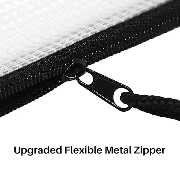 30 stk. B6 Mesh Glidelåspose 13,5x19,5 cm, vanntett Glidelåspose for Skole, Puslespill og Spill Organisering S