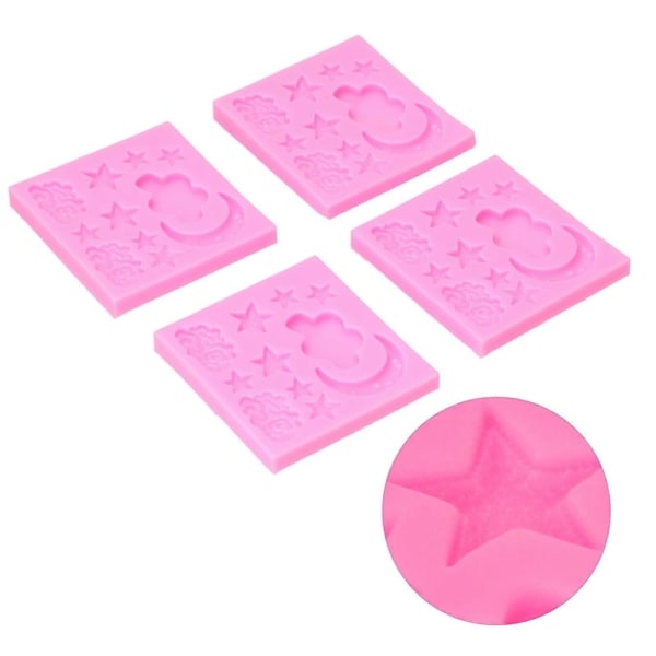 4 st Fondantformar Portabla Nonstick Högtemperaturtåliga Silikon Fondant Kakformar