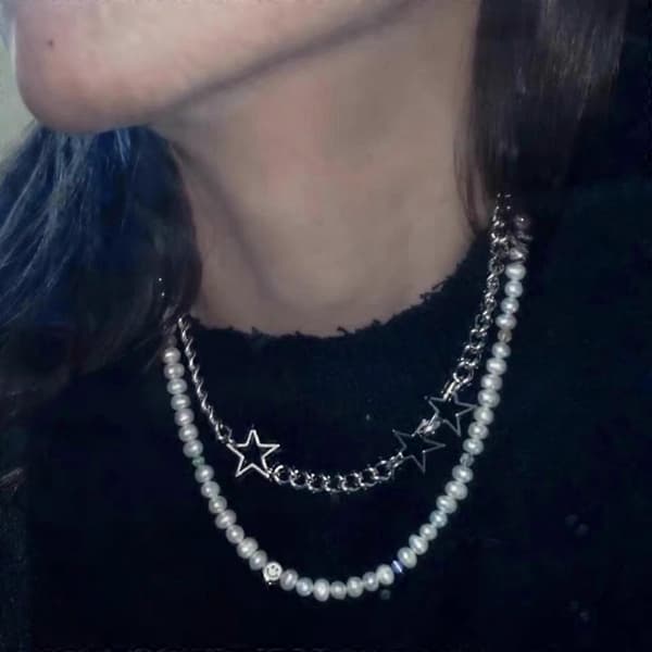 Hule Stjerne Kæder Choker Punk Hule Stjerne Halskæder Stjerne Kæder Halskæder