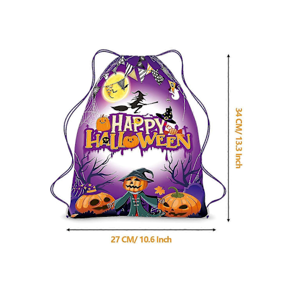 Halloween Dobbelt Skulder Snøre Rygsæk Taske Halloween Bærbar Opbevaringstaske Polyester Håndholdt Snøre Taske Bundle Pocket A