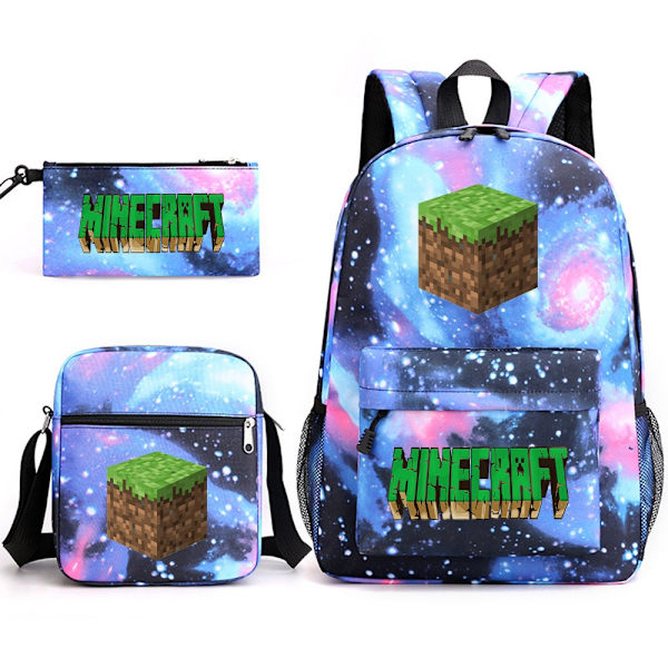 MINECRAFT reppu koululaukku lapsille pojille tytöille peli printed opiskelijoiden kirjalaukku koulutarvikkeet Silver