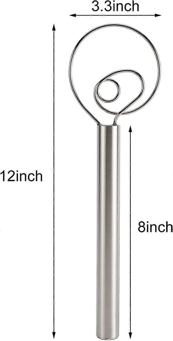 2-pack Degvisp, 30 cm Degblandare i rostfritt stål för hembakning, Diskmaskinsäker (2)