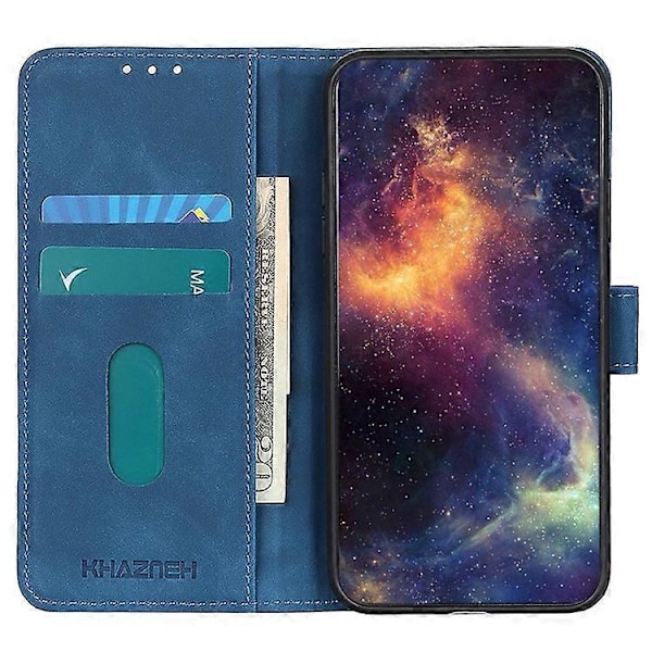 KHAZNEH Kompatibel med Sony Xperia 10 VI Etui Retro Læder Stand Folio Telefon Cover Blue