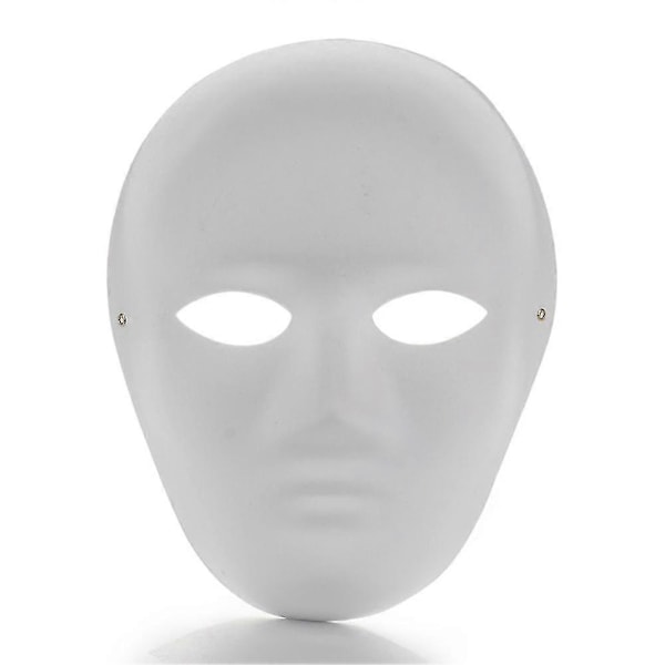 12 stk. DIY Helmasker, Malbar Papirmaske, Hvid DIY Maske, Maskerade Maske, Mardi Gras Maske, Fest Helmasker