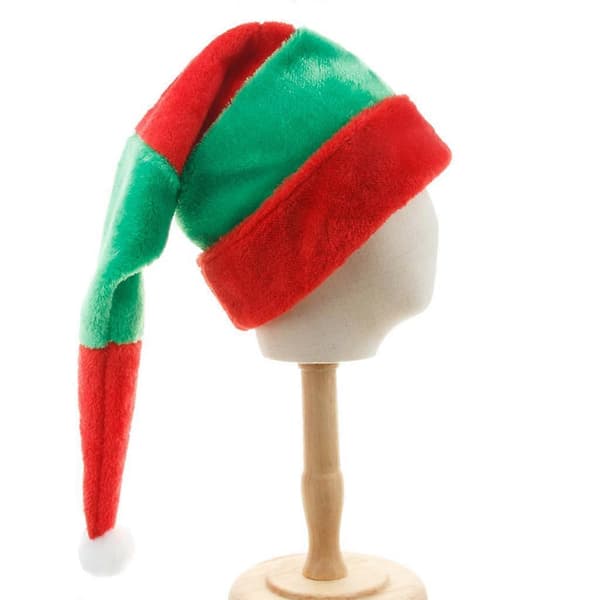 Röd Grön Randig Julhatt Lång Tomte Hemlig Godishatt Gåva Barn