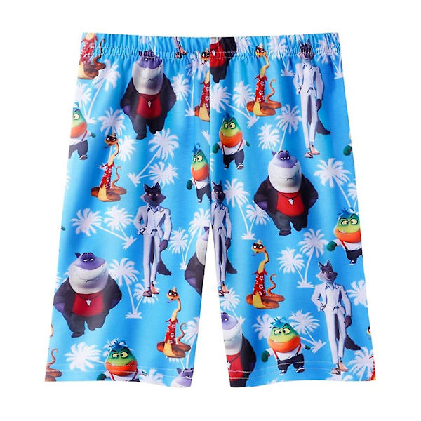 Bad Guys Cartoon Pyjamas Barn Pojkar Kortärmade Shorts Pyjamas Set Light Blue 4-5 Years