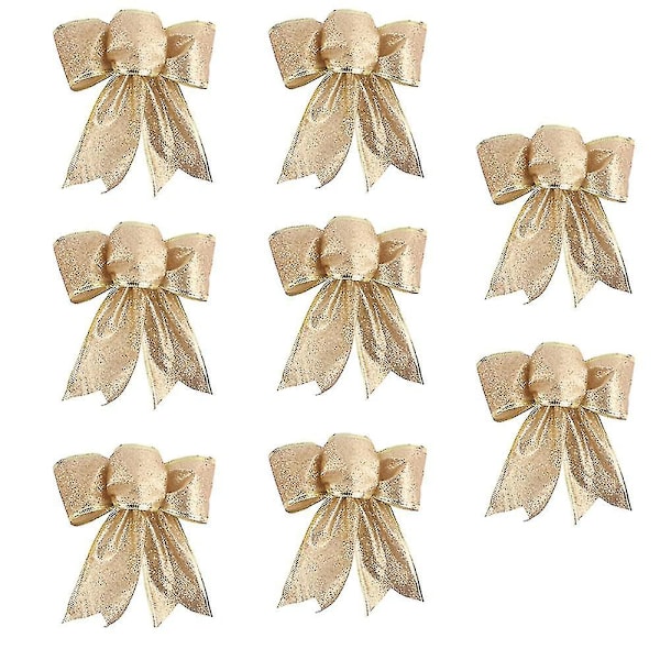 8 st Glitter Julkrans Rosett Julgransprydnader Rosetter För Julfest Dekor bd