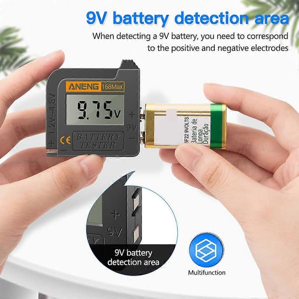 Universal Batterilader Kontrollør 168Max Digital Litium Batteritest for AA AAA