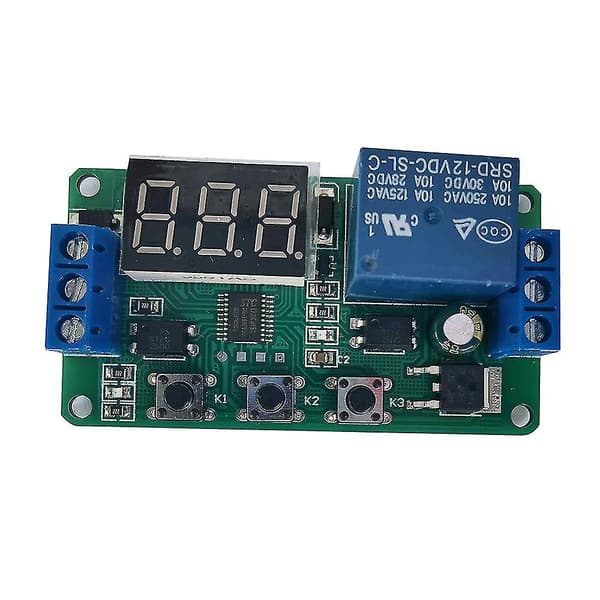 12V LED Display Automatisering Digital Forsinkelsestimer Kontrol Switch Relæ Modul