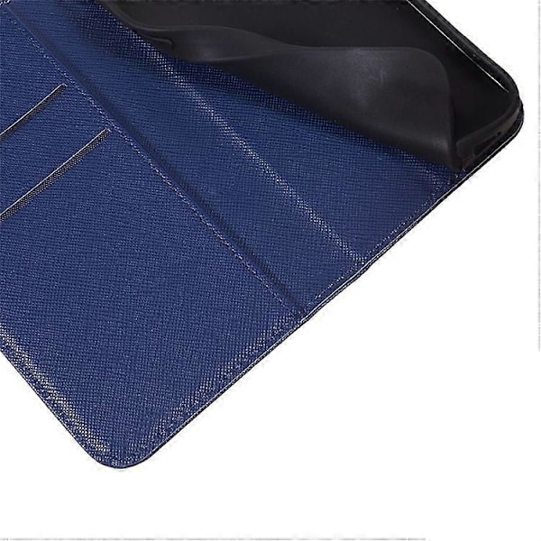 Kompatibelt Skal för Nothing Phone (3a) Fodral Korsstruktur Läder Telefonskydd Dold Magnetisk DarkBlue
