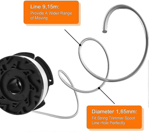 Trimmersnellespole for Black And Decker Trimmere, 6 Trimmersnellespole