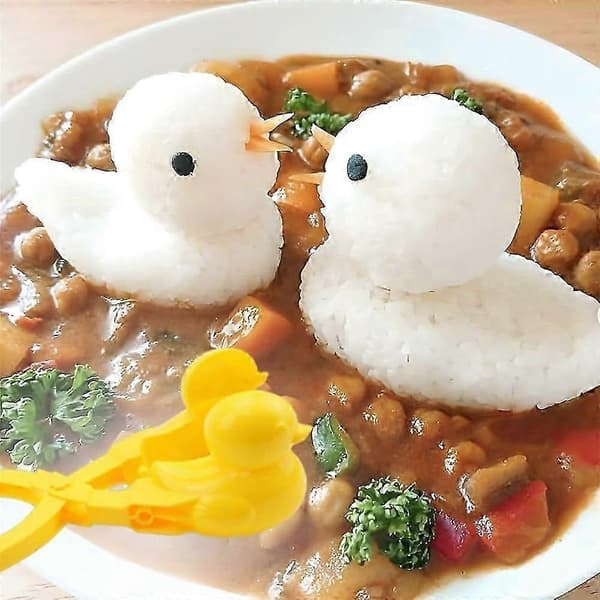 Ankrisform, Ris Anka Form DIY Sushi Formar Djur Ris Verktyg, Anka Snöboll Maker Clip för Barn-4 st