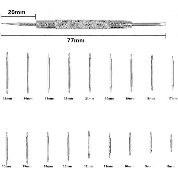 360 st Klockfjäderstift, Klockarmbandsstift, 1,5 mm Axel Klockarmband, Klocka Hc51-3-dwdz