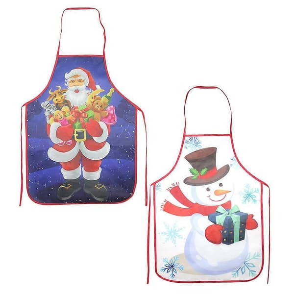 2 st Julgransförkläde Jultomtemönster Förkläde Kreativt Köksförkläde