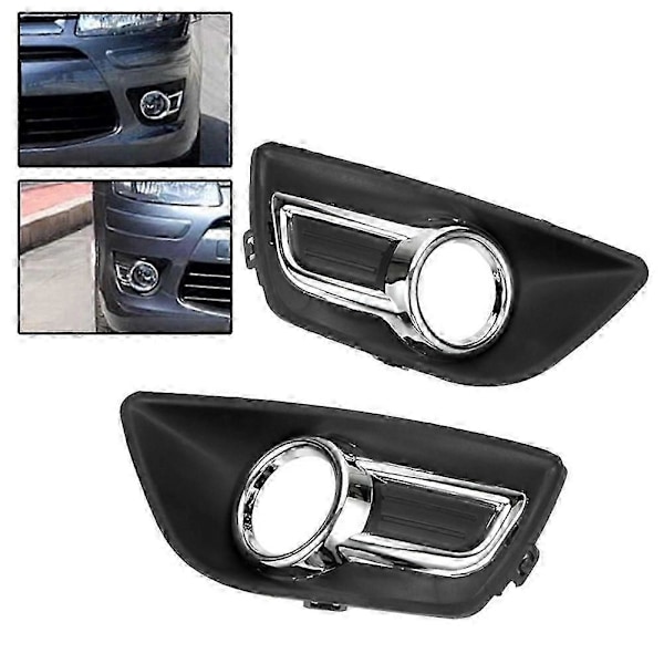 1 pari Citroen C4 2008-2011 kromiset etupuskurin sumuvalojen suojukset etusumuvalojen kehykset