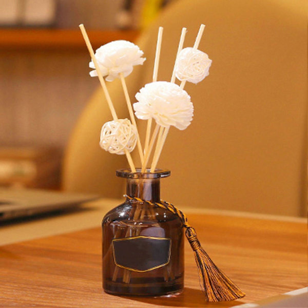 4 stk. Diffuserblomst med bomullstråd, treroseblomst, brannfri aromaterapi, eterisk olje-aroma