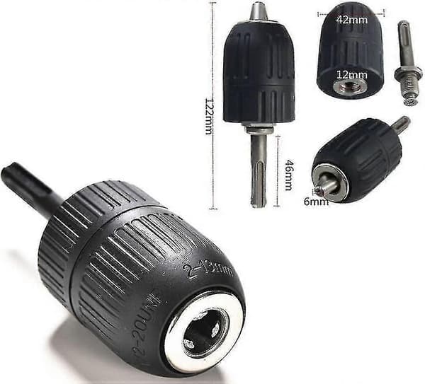13mm Nøgleløs Chuck Adapter SDS Hurtig Borbit HSS Nøgleløs Chuck Hardware Værktøjsdel