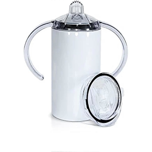 355 ml Sublimaatio Valkoinen Tyhjä Suora Sippy-kuppi Kahvoilla, Kaksi Kantta ja Pillillä, Tiivis, BPA-vapaa Sippy Sopii Auton Juomatelineeseen Vedelle ja Maidolle Bo