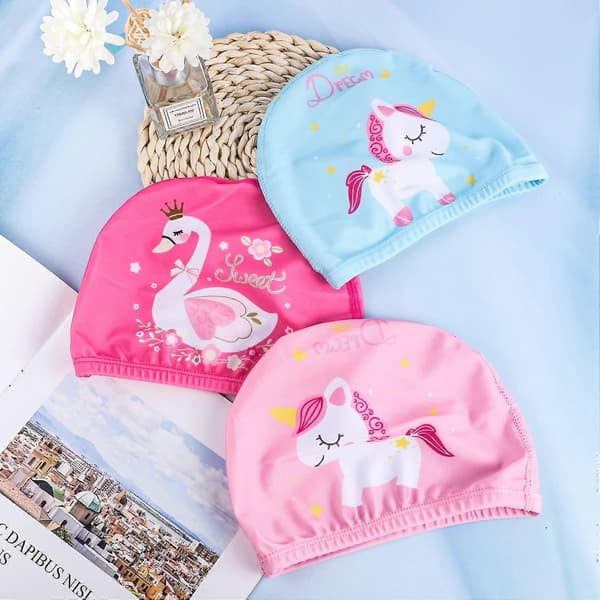 3 stk. Badeshetter for barn, Unisex Badehette Vanntett Badehetter for barn 6-14 år