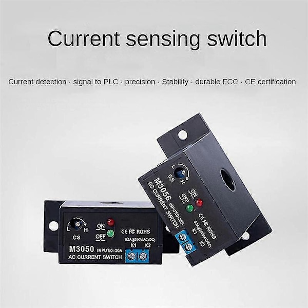 Strömavkänningsbrytare Induktionsrelä AC-länkageenhet PLC-signal över gräns Stängd AC 0.2-30A (NC M3056)