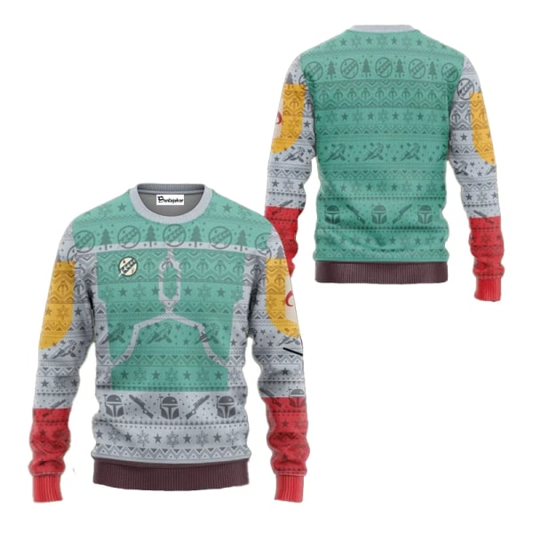 Santa Darth Vader Jul Ugly Sweater Star Wars The Mandalorian Men Pullover Kläder Höst Vinter Dam Sweatshirt style 1 XL