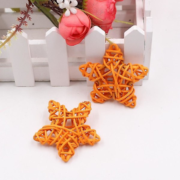 Pajuköynnös Tähdet 2 kpl Pakkaus Kotiin Puutarhaan Seppeleeseen Puun Koristeluun (9cm, Oranssi)