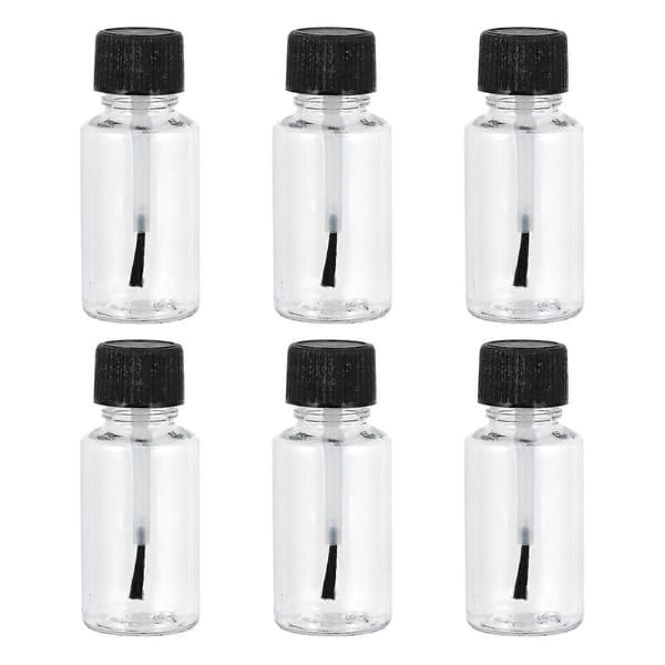 6 st 20 ml Nagellacksflaskor Tomma Genomskinliga Nagellacksflaskor Med Pensel