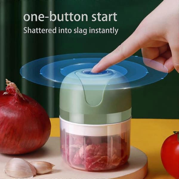 Hvidløgshakker Bærbar Foodprocessor, Trådløs Madhakker Kødhakker (blå)