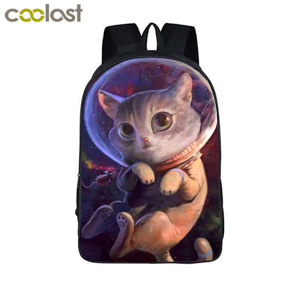 Funny Space Cat Unicorn Ryggsäck Laser Cat Kitty Daypack Barn Skolväskor för tonåringar Flickor Skol Ryggsäckar Barn Bokväska style 8