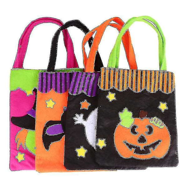 4 stk. Tote slikpose Sjov Søde Kreativ Slikpose Gavepose Halloween Slikposer