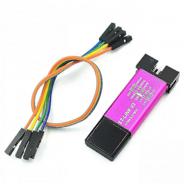 St Link V2 Mini Stm8 Stm32 Simulator Nedlasting Programmering Med Deksel Kabel (tilfeldig Farge)