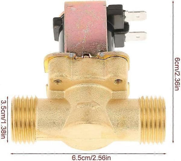 12V 1/2 Solenoidventil - Elektrisk messingventil for irrigasjon (Normalt lukket)