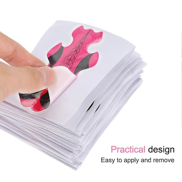 100 st Nagelformar för Nagel Förlängning UV Builder Papper Bricka Nagelkonst Tillbehör