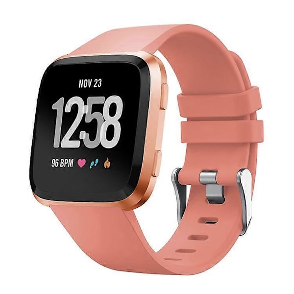 Silikone Smart Watch Rem [Stor Størrelse] Kompatibel med Fitbit Versa Lite/Versa/Versa 2 Pink