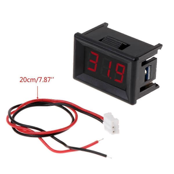 Digital Batterikapasitetsindikator Voltmeter Spenningsmåler Biltester 2.4V-30V