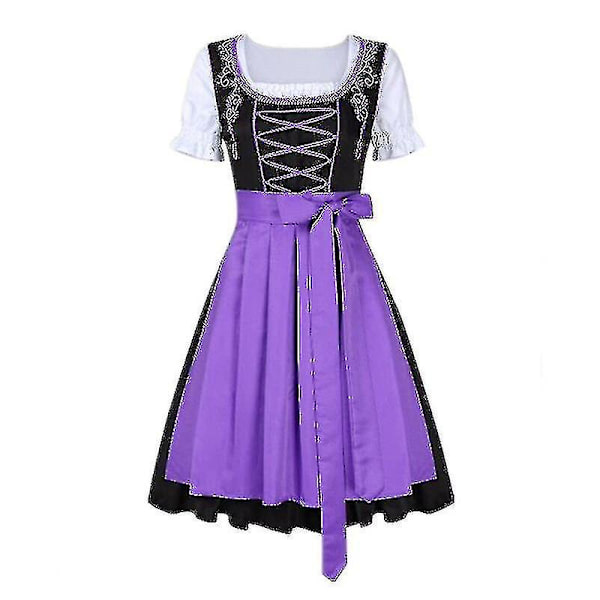 Snabb frakt tysk Wench Beer Maid Kostym Bayersk Oktoberfest Dirndl Klänning+top+förkläde Hög kvalitet green M