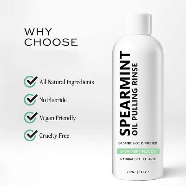 Grönmynta Oil Pull Rinse Pepparmyntsolja Munvatten 237ml